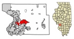 Madison County Illinois Incorporated and Unincorporated areas Edwardsville Highlighted